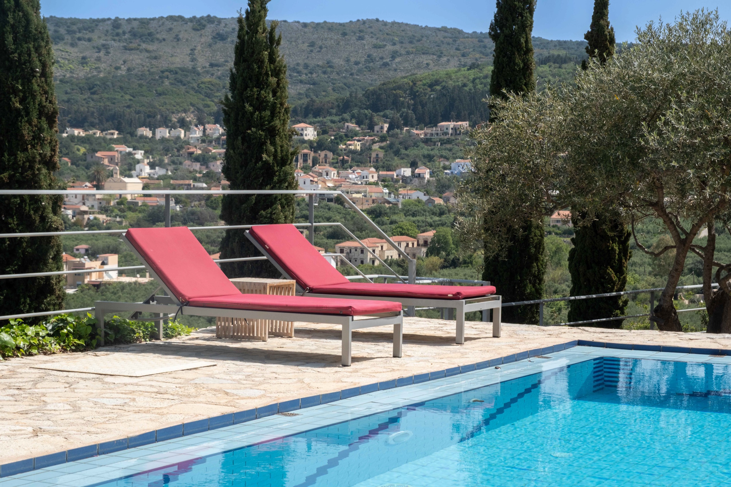 Bleverde Luxury Villas Crete - Villa Elia pergola and pool area Gavalochori