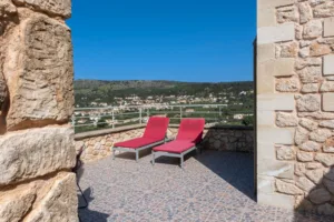 Bleverde Luxury Villas Crete - Villa Elia Gavalochori - top terrace with village wide open views